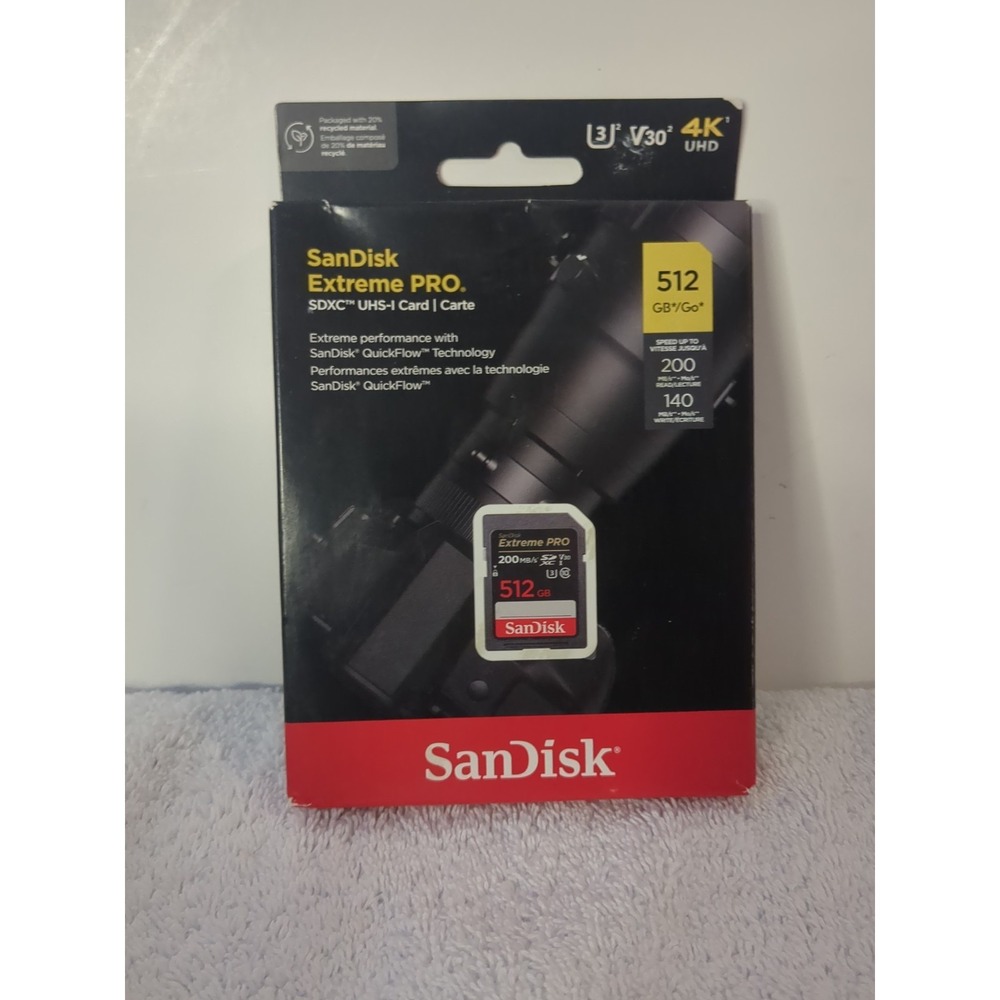 SanDisk ExtremePRO 512GB Class 10 - SDXC UHS-I‎ Memory Card - SDSDXXD-512G-GN4IN
